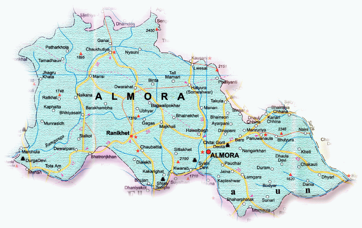 Almora District Map, Uttarakhand, India, 49% OFF